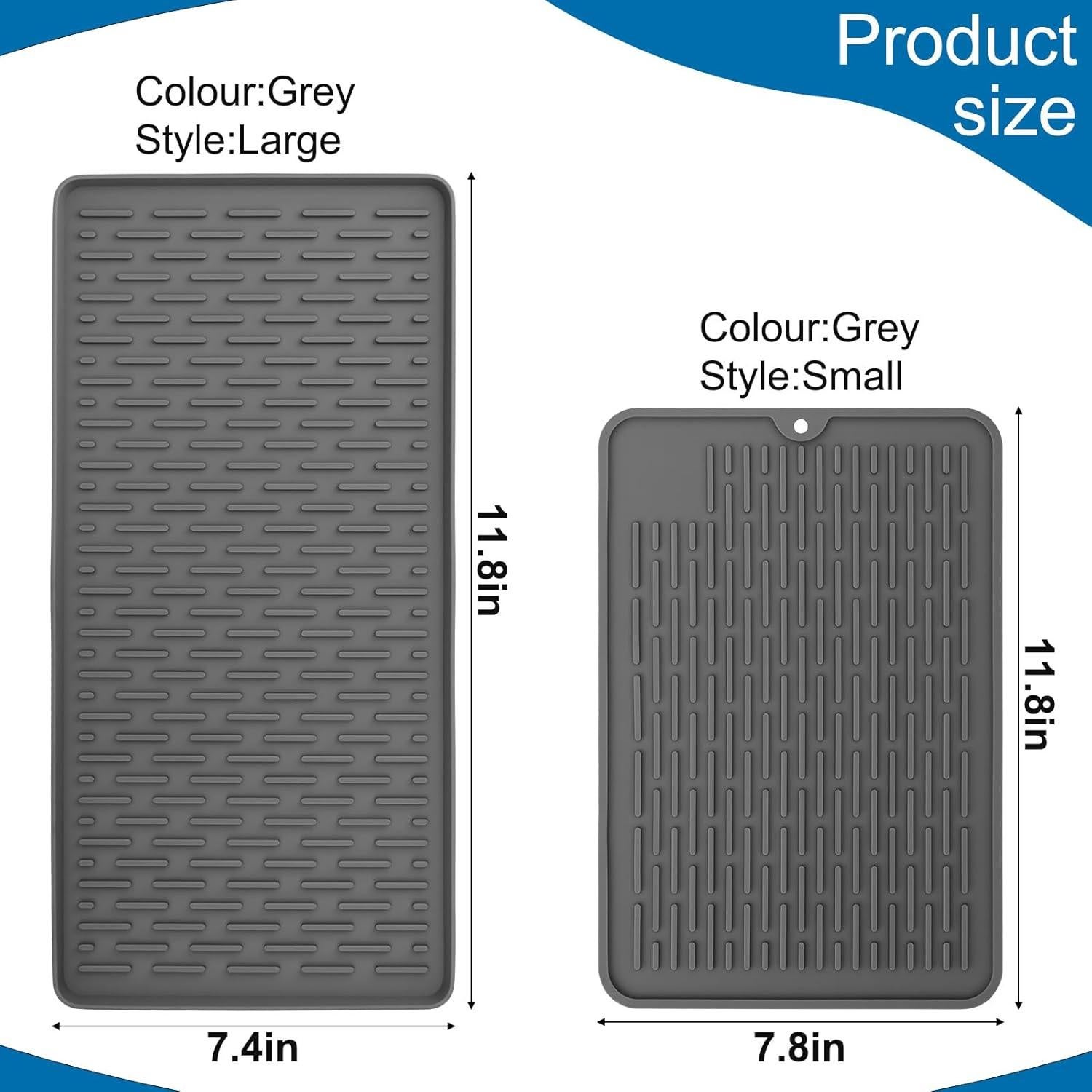 Tapete Secador de Silicona Palksky para Jarra Brita 30x20cm Gris