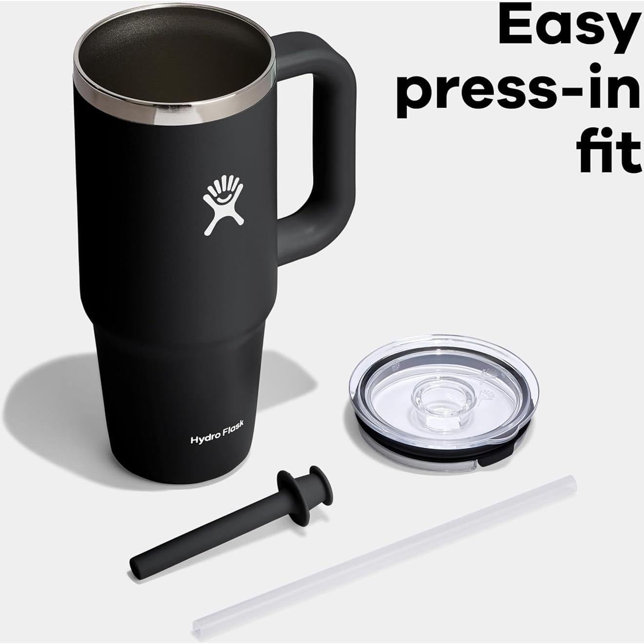 Vaso Grande Hydro Flask 0.95L con Tapa de Popote Transparente