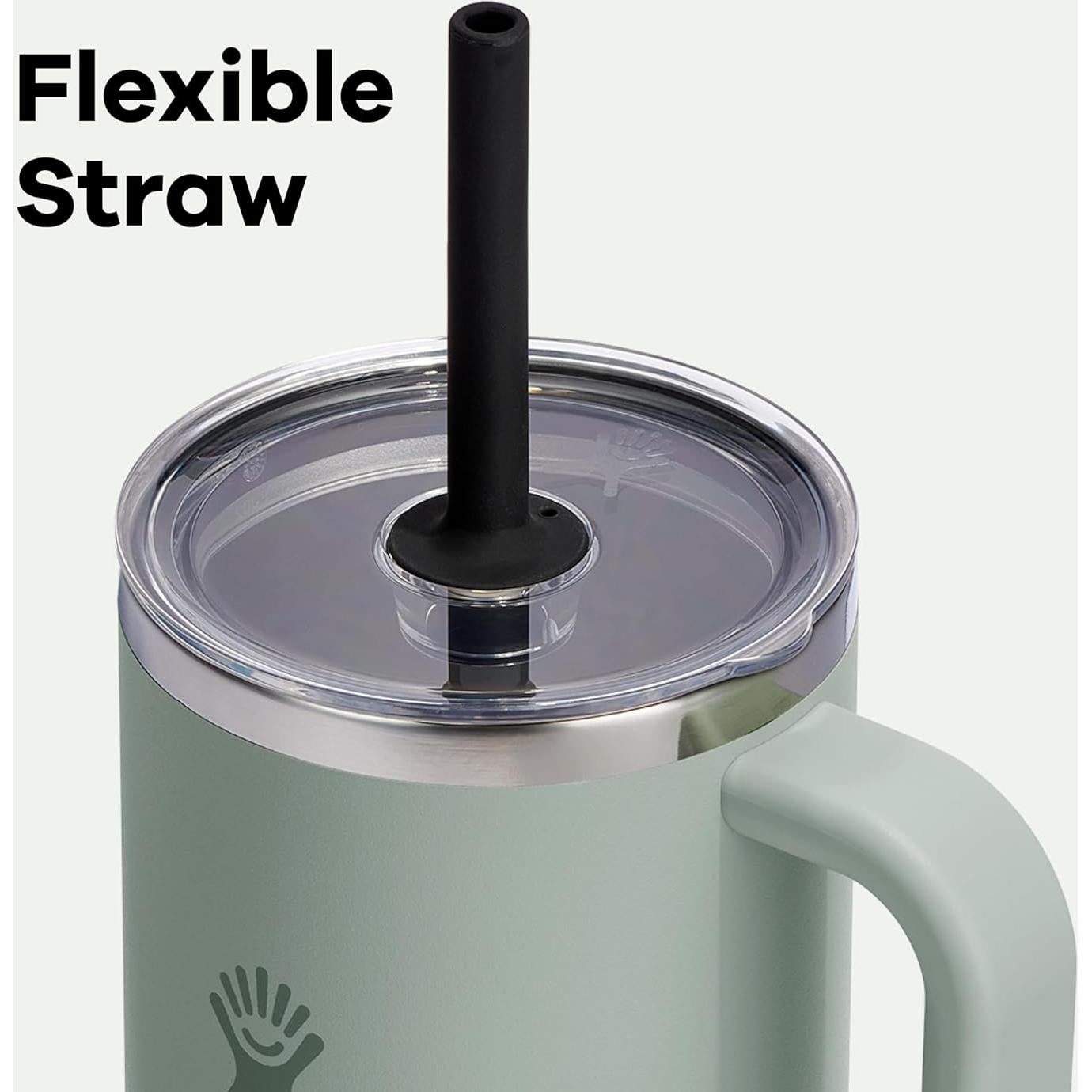 Vaso Grande Hydro Flask 0.95L con Tapa de Popote Transparente