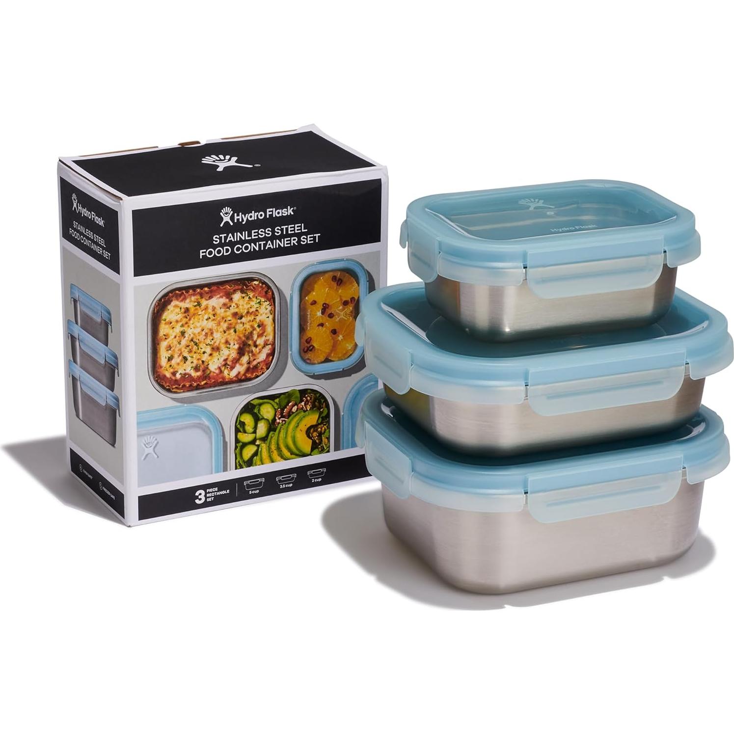 Paquete de Contenedores de Comida Hydro Flask 2, 3.5 y 5 Tazas