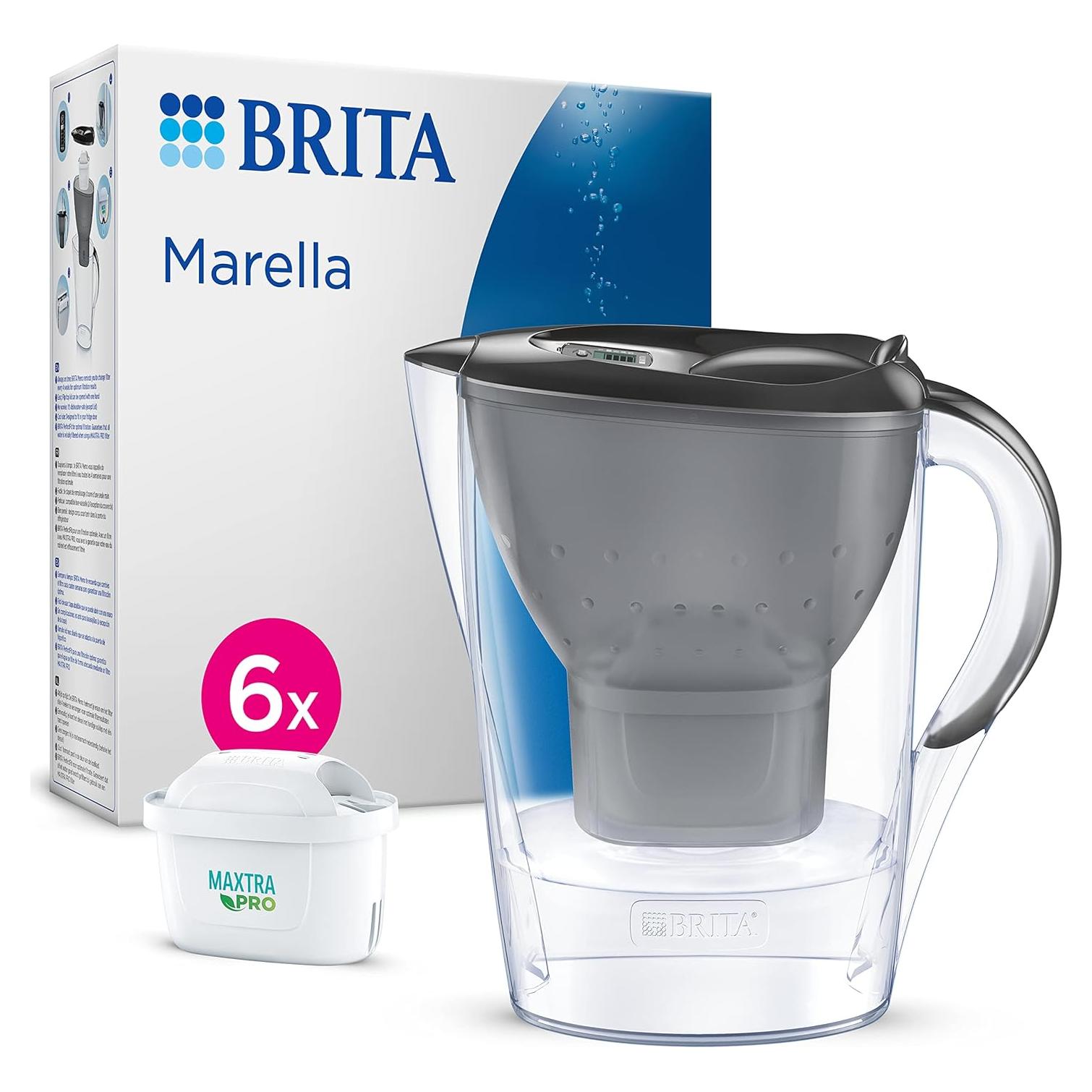 Jarra de Filtro de Agua BRITA Marella Grafito 2.4L + 6 Cartuchos