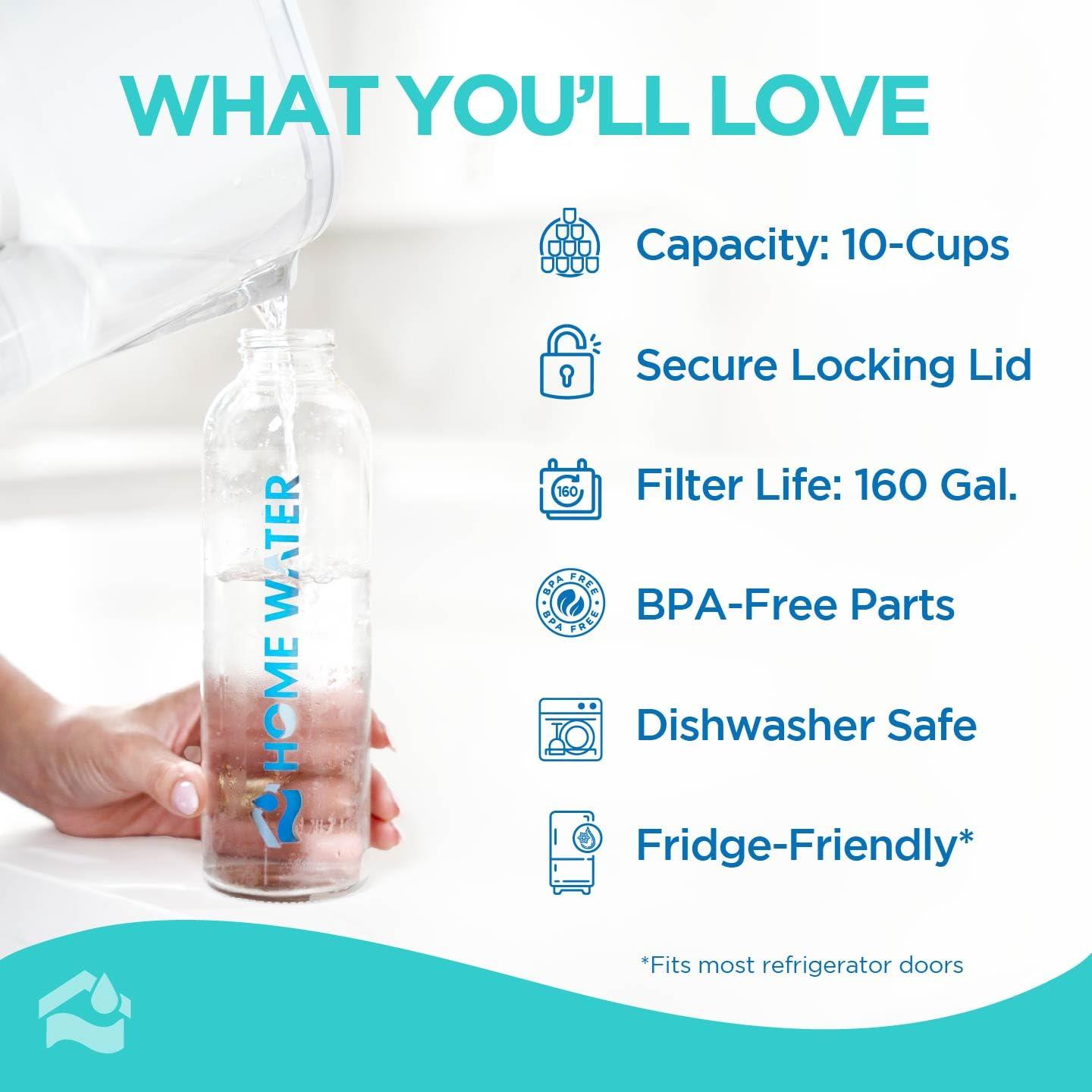 Jarra Filtrante HOMEWATER 2.4L Blanca - Libre de BPA