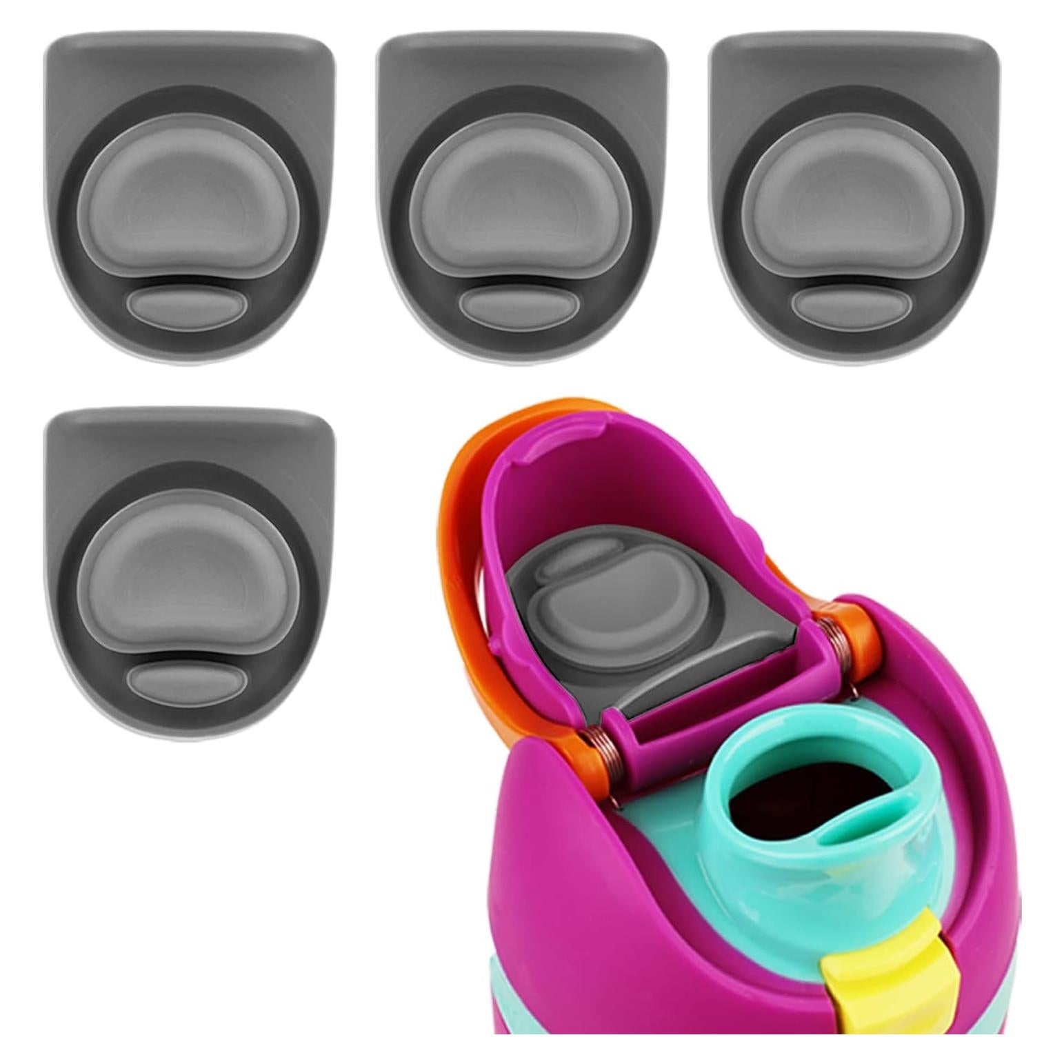 4 Tapones de Reemplazo Owala FreeSip Silicona Libre BPA Gris