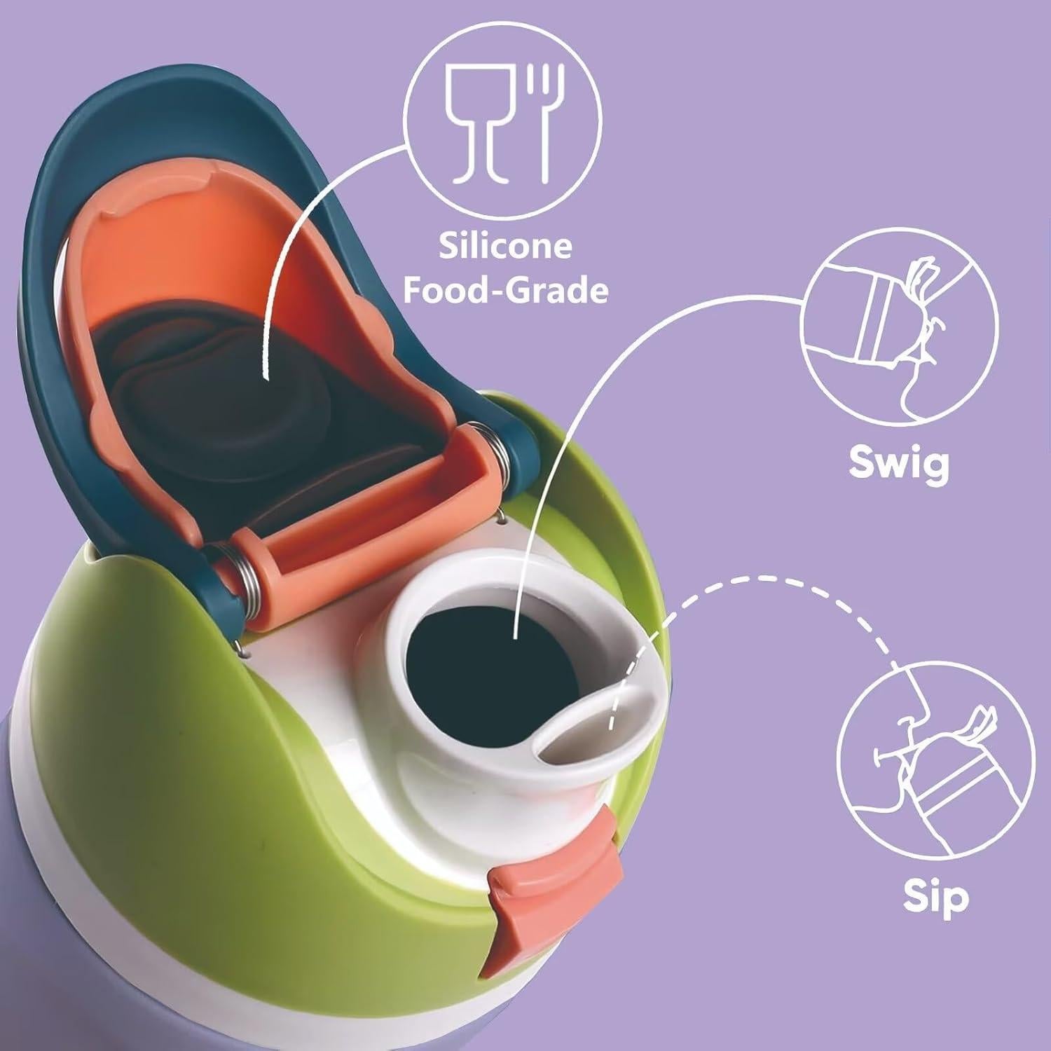 Tapa de Reemplazo Owala Freesip 24oz Naranja a Prueba de Fugas