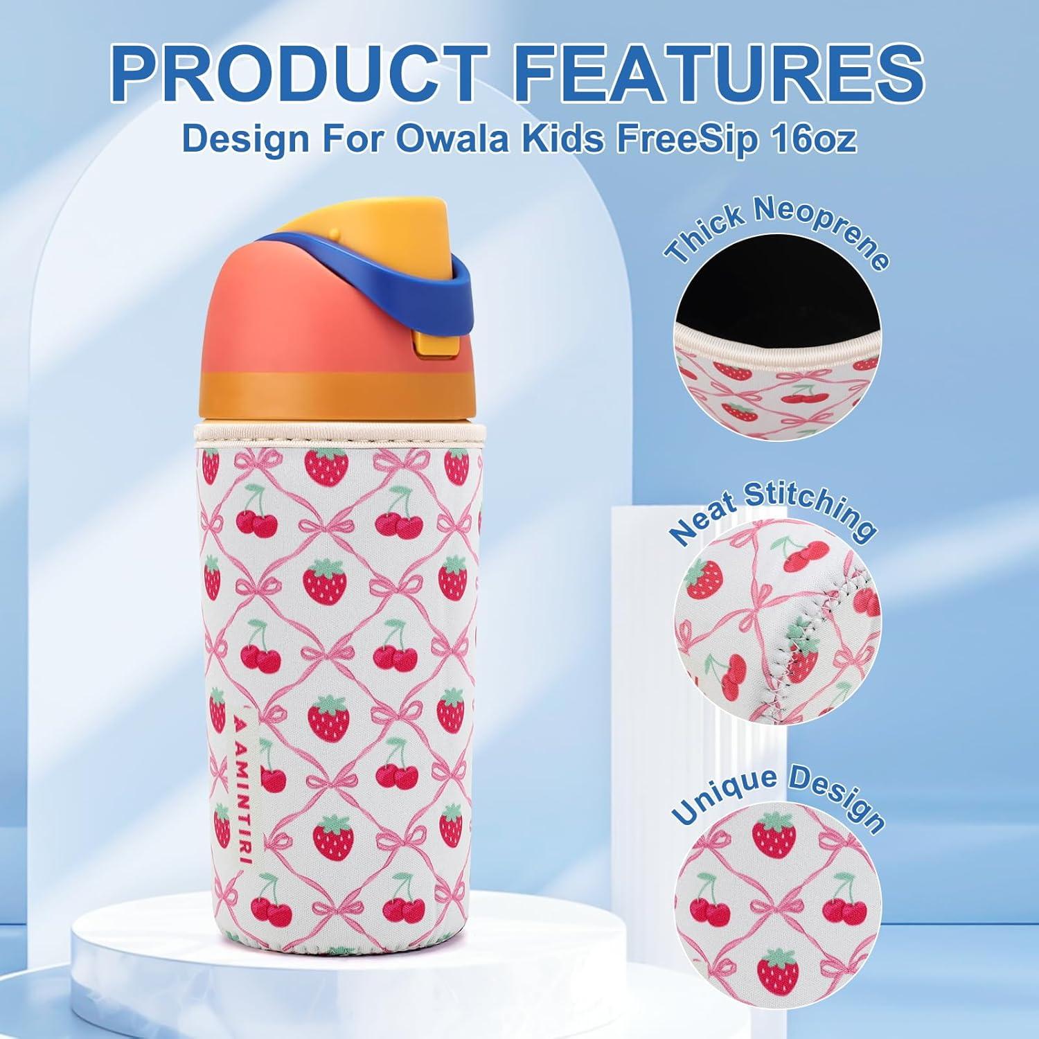 Funda Neopreno Amintiri para Owala Kids 16oz Cereza y Fresa