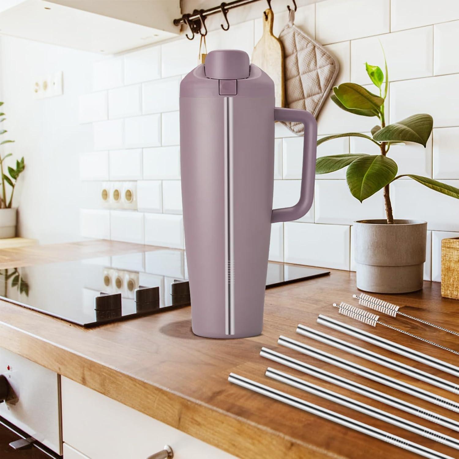 6 Pajitas de Metal Reutilizables XZESH para Owala 40oz