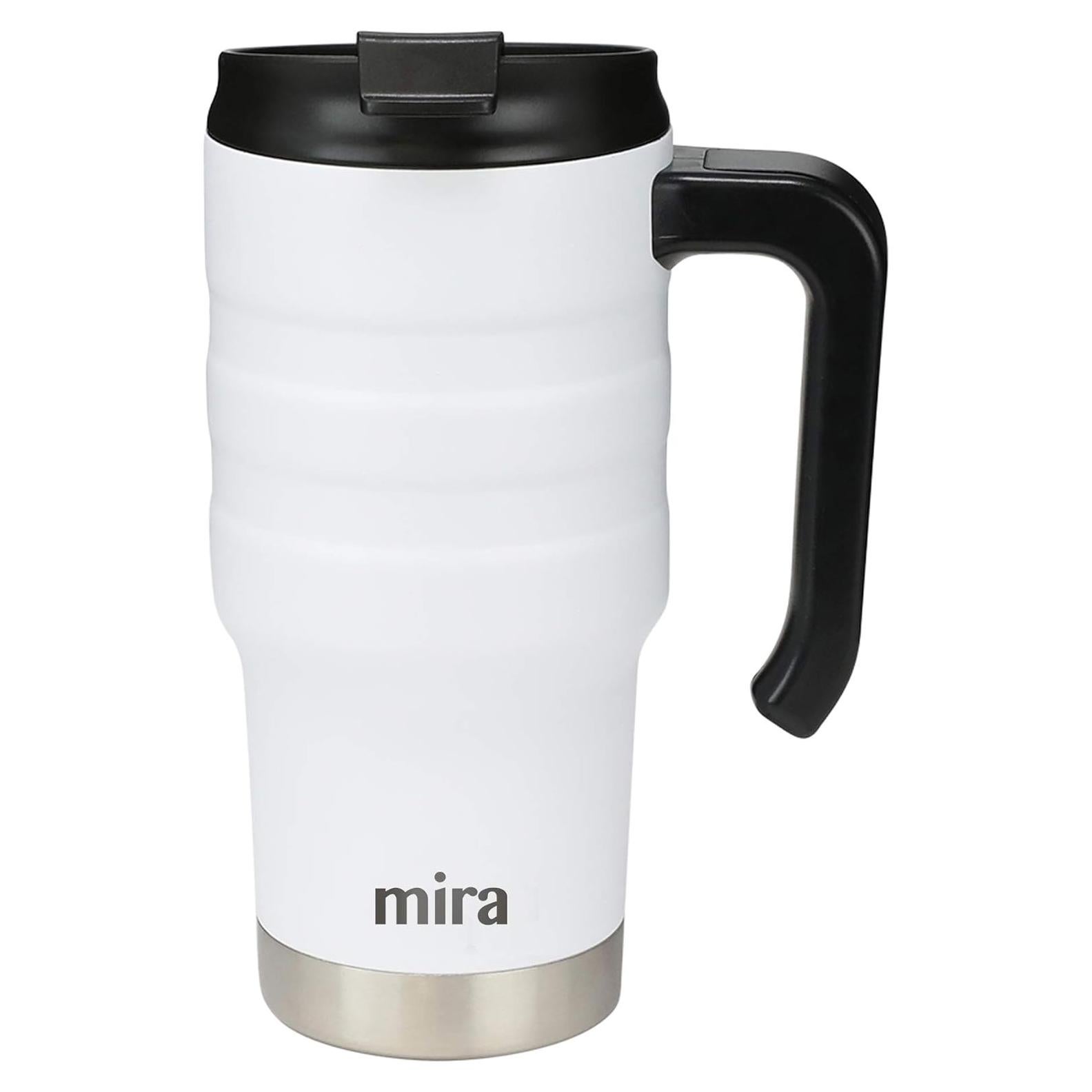 Taza de Viaje Aislada MIRA 20 oz Acero Inoxidable Blanco