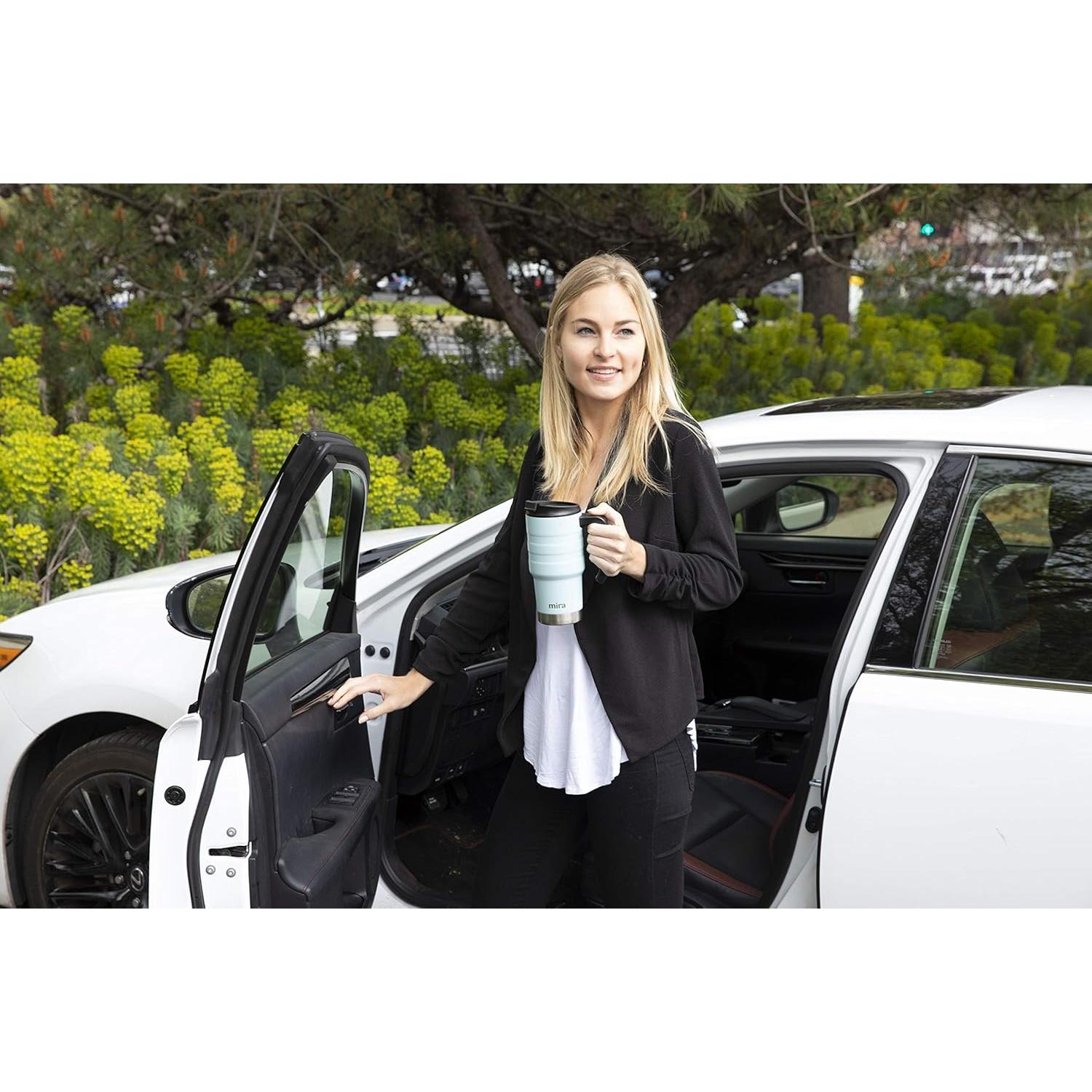 Taza de Viaje Aislada MIRA 20 oz Acero Inoxidable Blanco