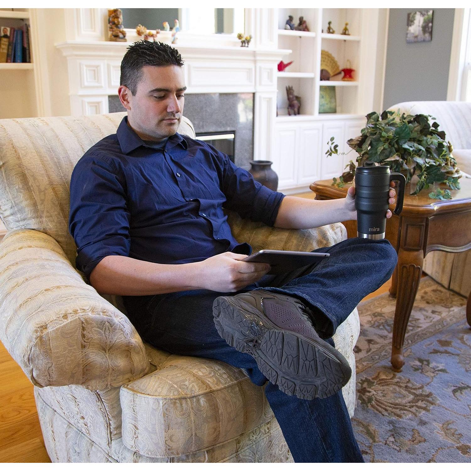 Taza de Viaje Aislada MIRA 20 oz Acero Inoxidable Blanco