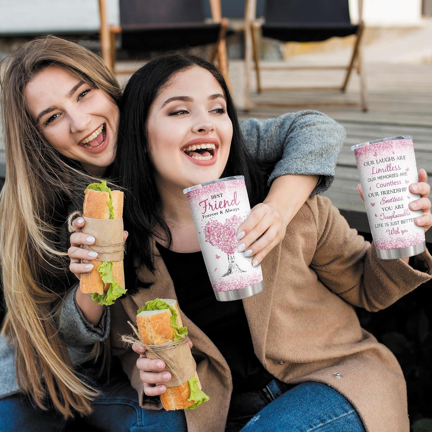 Taza de Acero Inoxidable ZANIION 20oz para Mejor Amiga