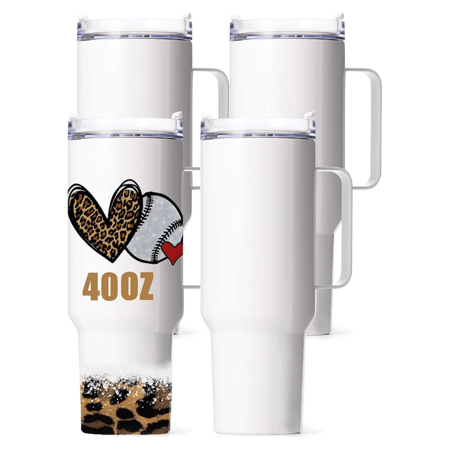 Vaso de Sublimación OFFNOVA 40oz Acero Inoxidable Blanco 4Pcs