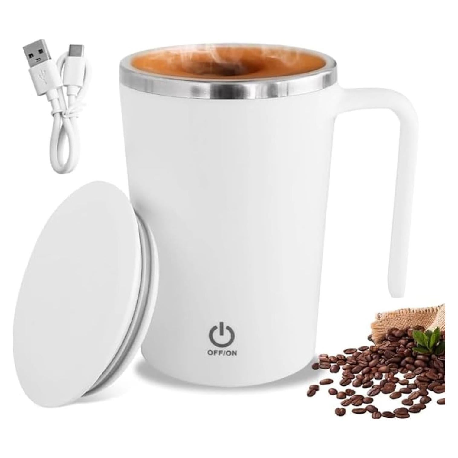 Taza de Café Auto Mezcladora Refuel Inc. Blanca 473ml