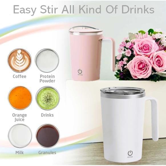 Taza de Café Auto Mezcladora Refuel Inc. Blanca 473ml