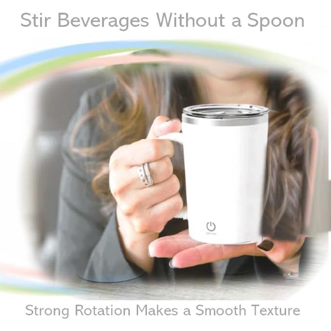 Taza de Café Auto Mezcladora Refuel Inc. Blanca 473ml