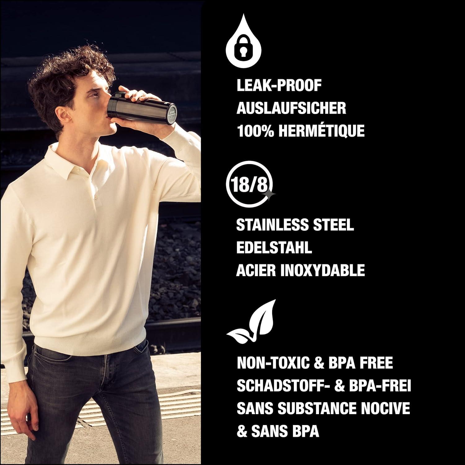 Taza de Café Aislada SIGG Milagro Negra 400ml Doble Pared