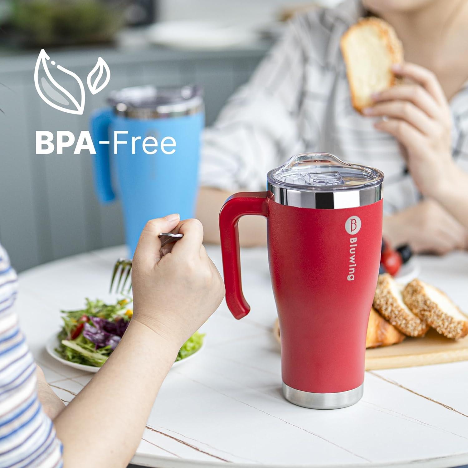 Taza de viaje 30 oz Bluwing Rosa Bebé a prueba de derrames