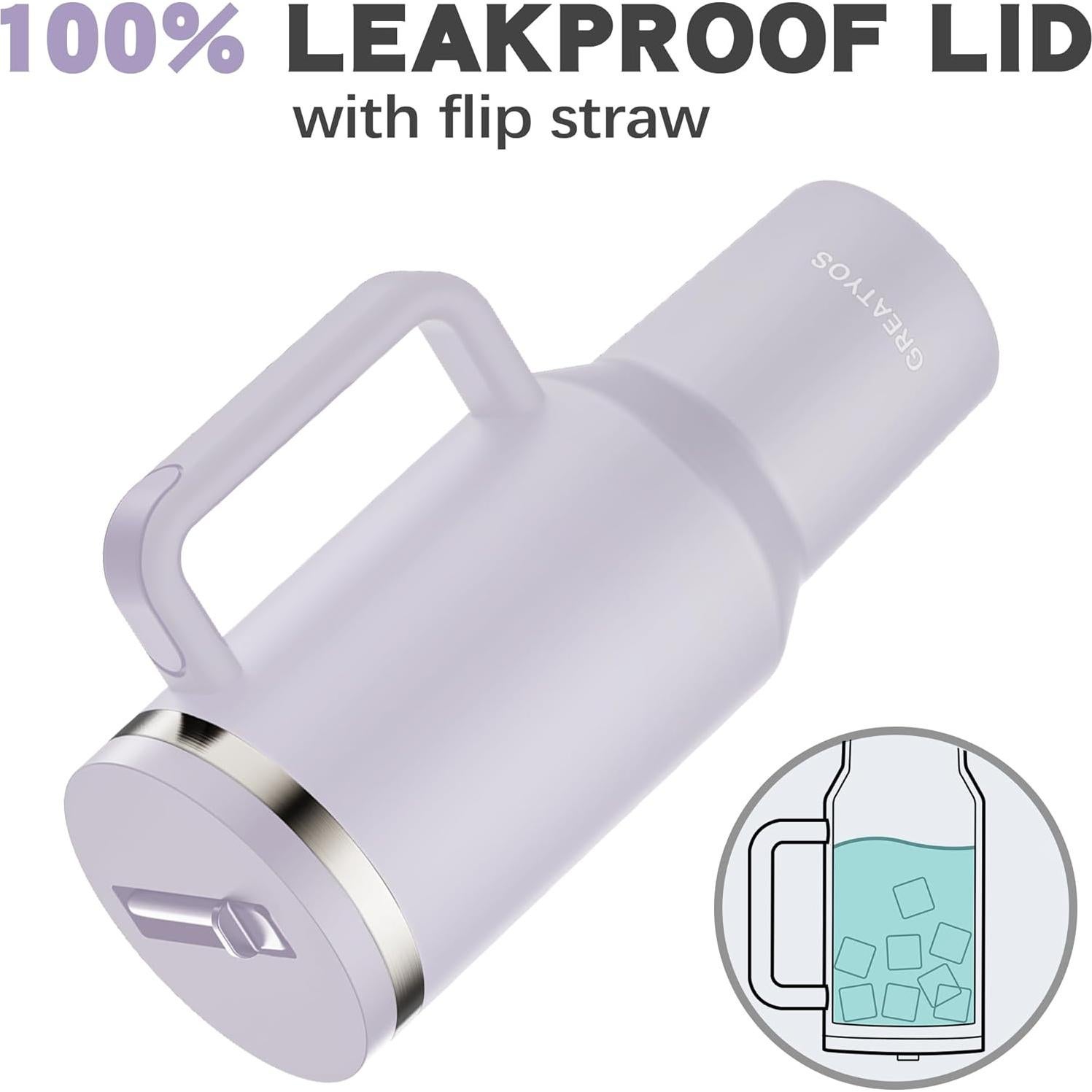 Taza de viaje 40 oz Greatyos con popote plegable Orquídea