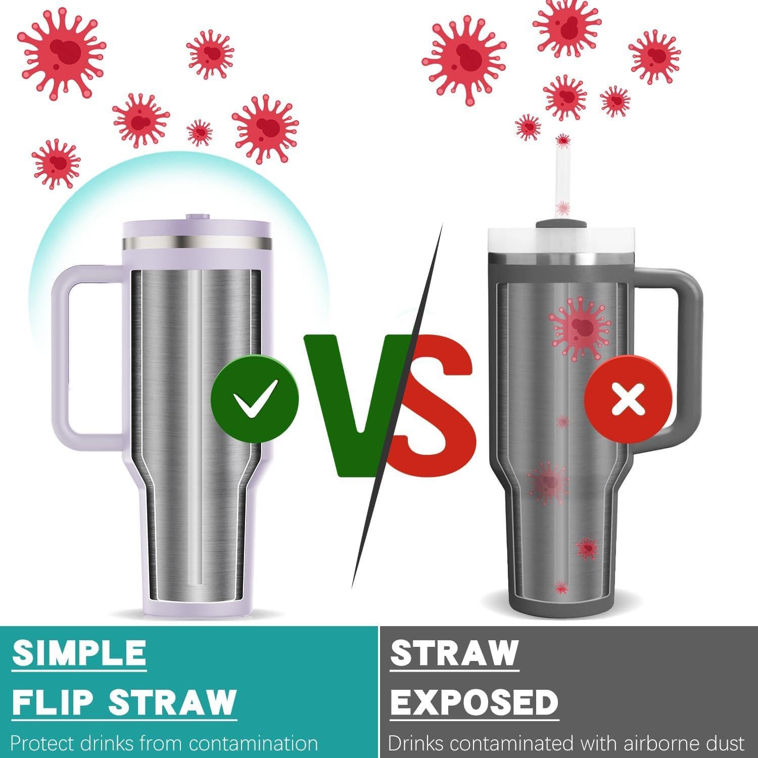 Taza de viaje 40 oz Greatyos con popote plegable Orquídea