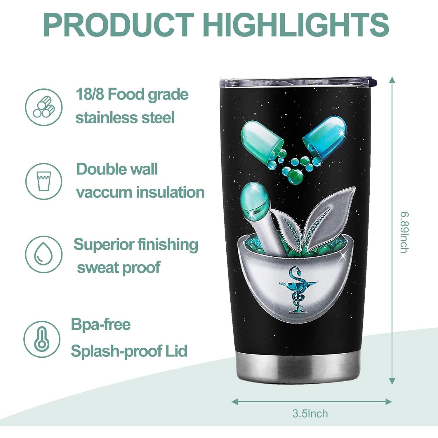 Taza de Viaje Aislada Kwsnatel 20 oz para Farmacéuticos