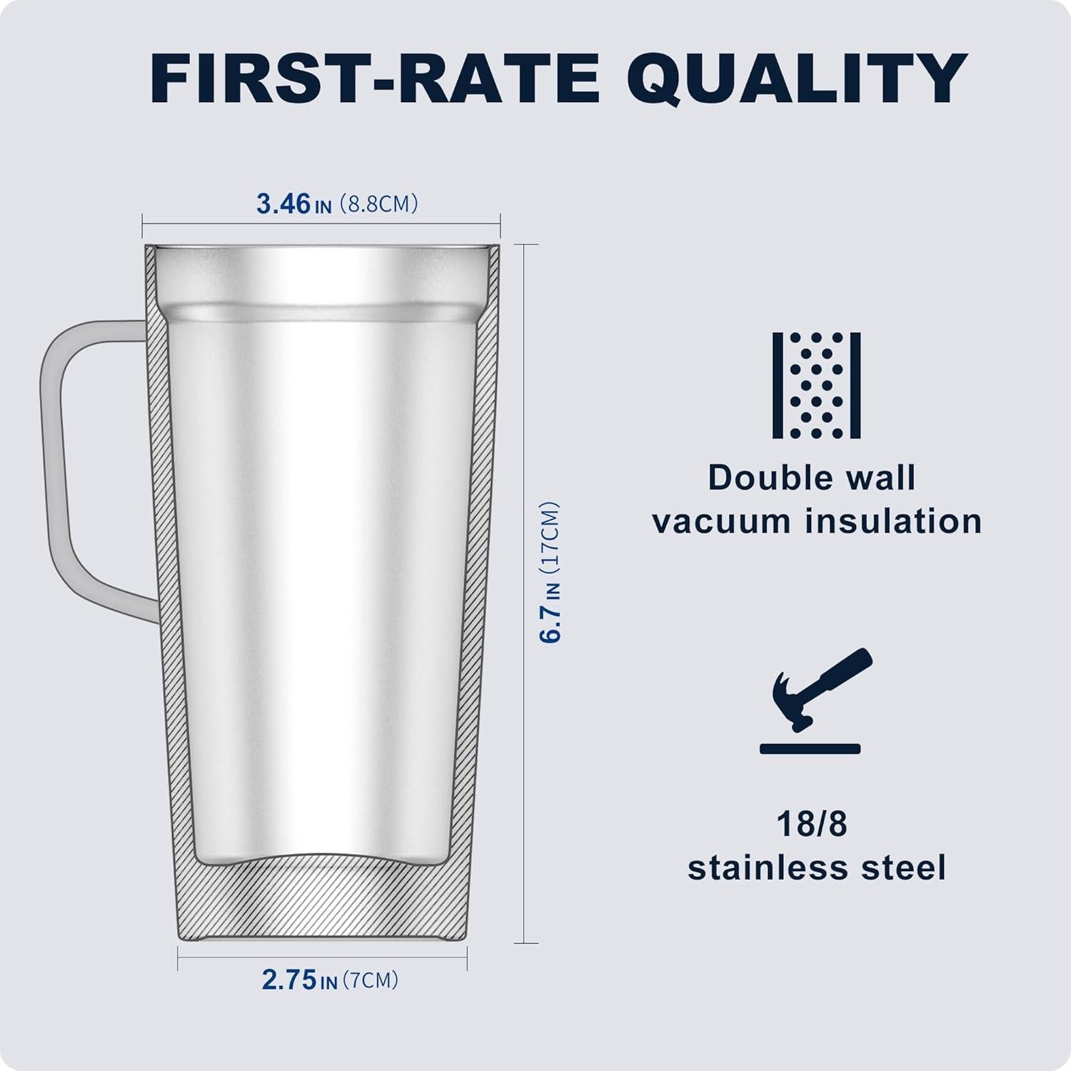 Taza de Café Aislada koodee 590 ml Acero Inoxidable Púrpura