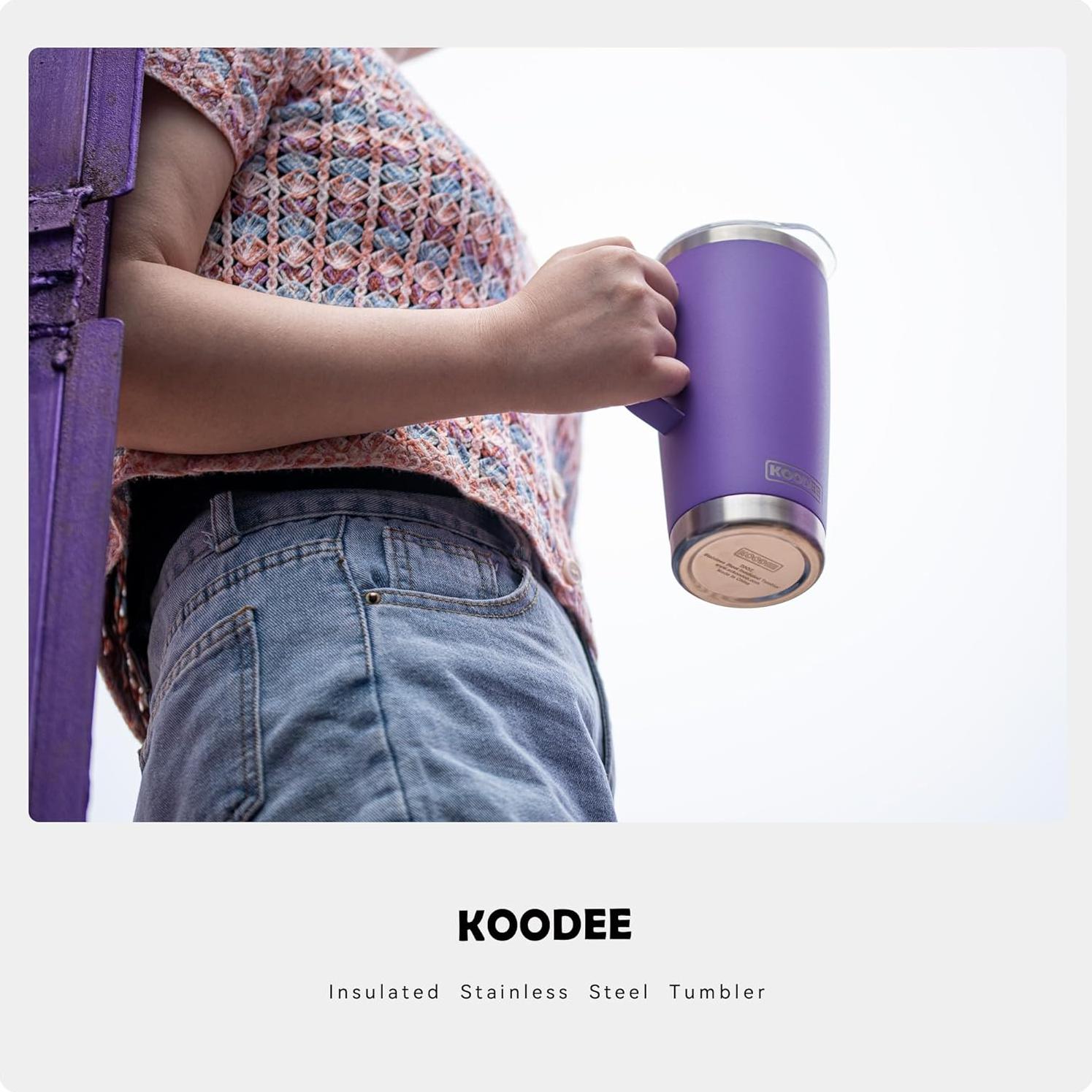 Taza de Café Aislada koodee 590 ml Acero Inoxidable Púrpura