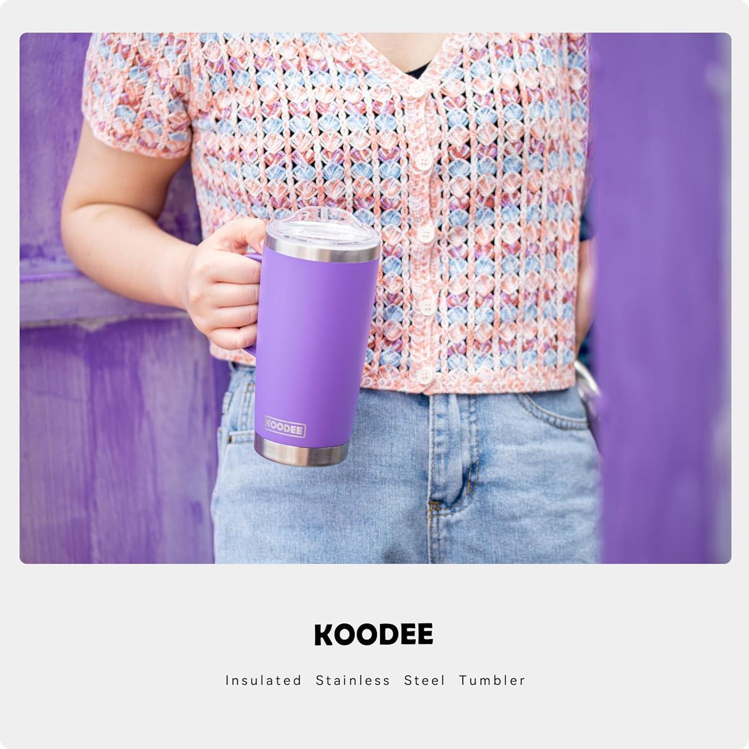 Taza de Café Aislada koodee 590 ml Acero Inoxidable Púrpura