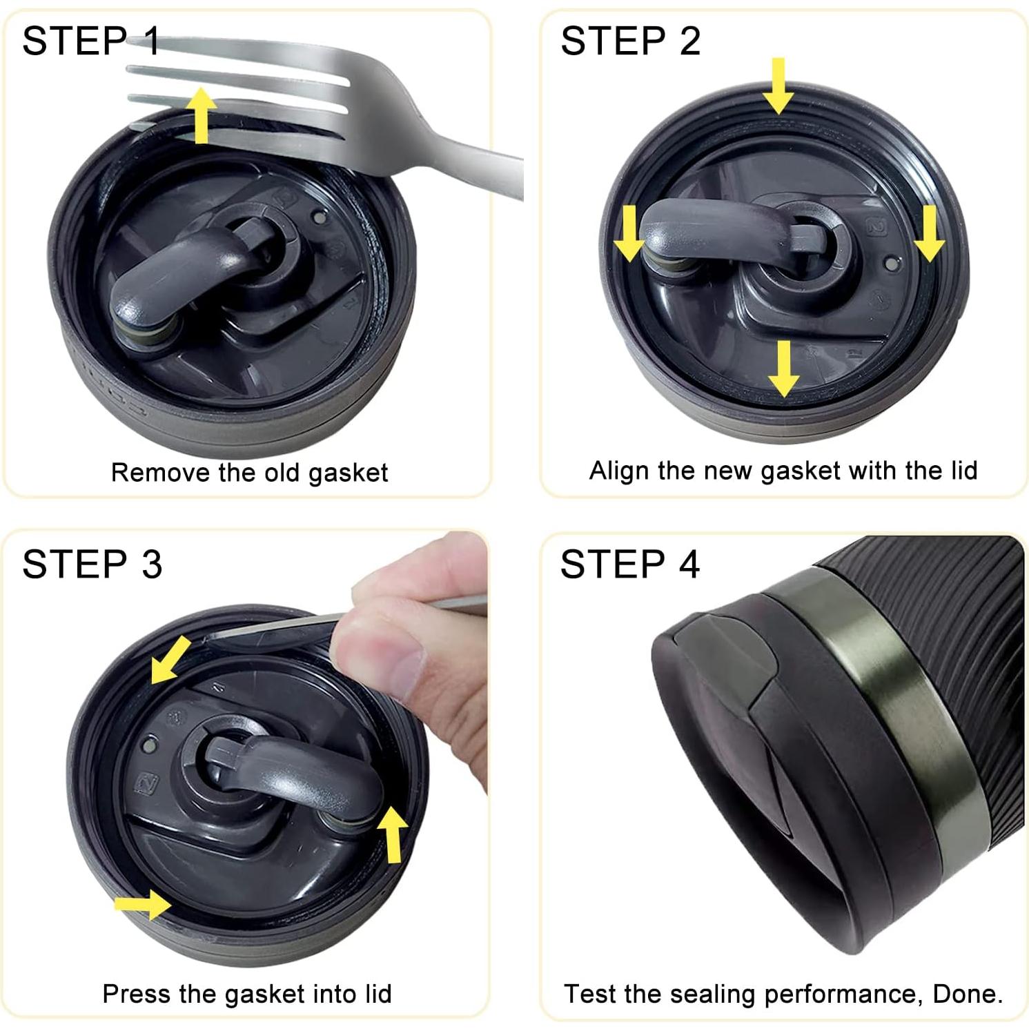 Juntas de Reemplazo BOSORIO para Vaso Contigo Snapseal 4 Unidades