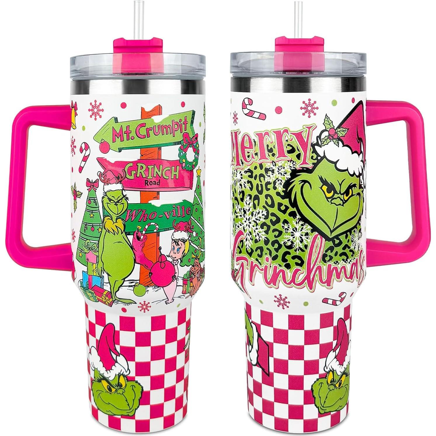 Taza de Navidad Grinch BAISHIDA 40 oz Acero Inoxidable