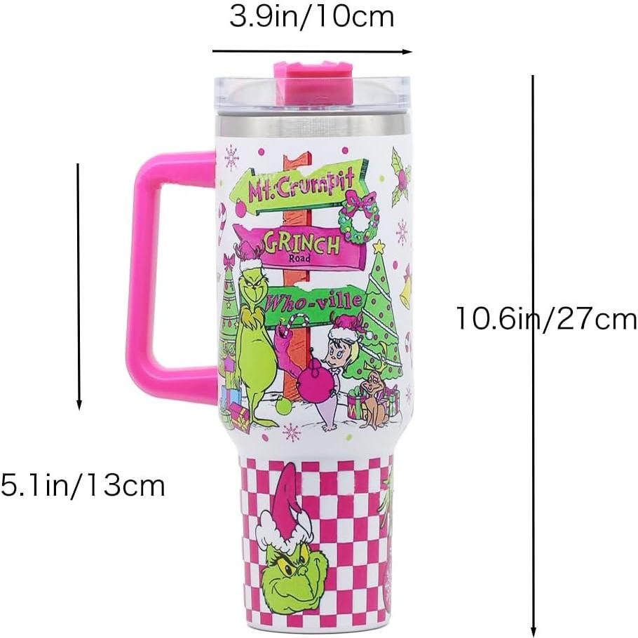 Taza de Navidad Grinch BAISHIDA 40 oz Acero Inoxidable