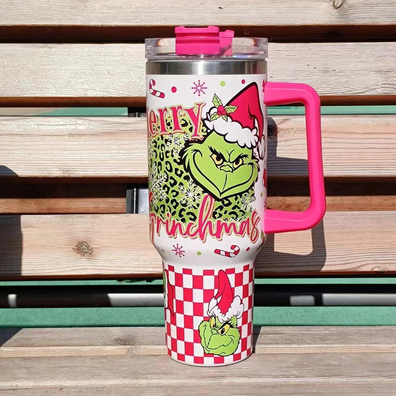 Taza de Navidad Grinch BAISHIDA 40 oz Acero Inoxidable