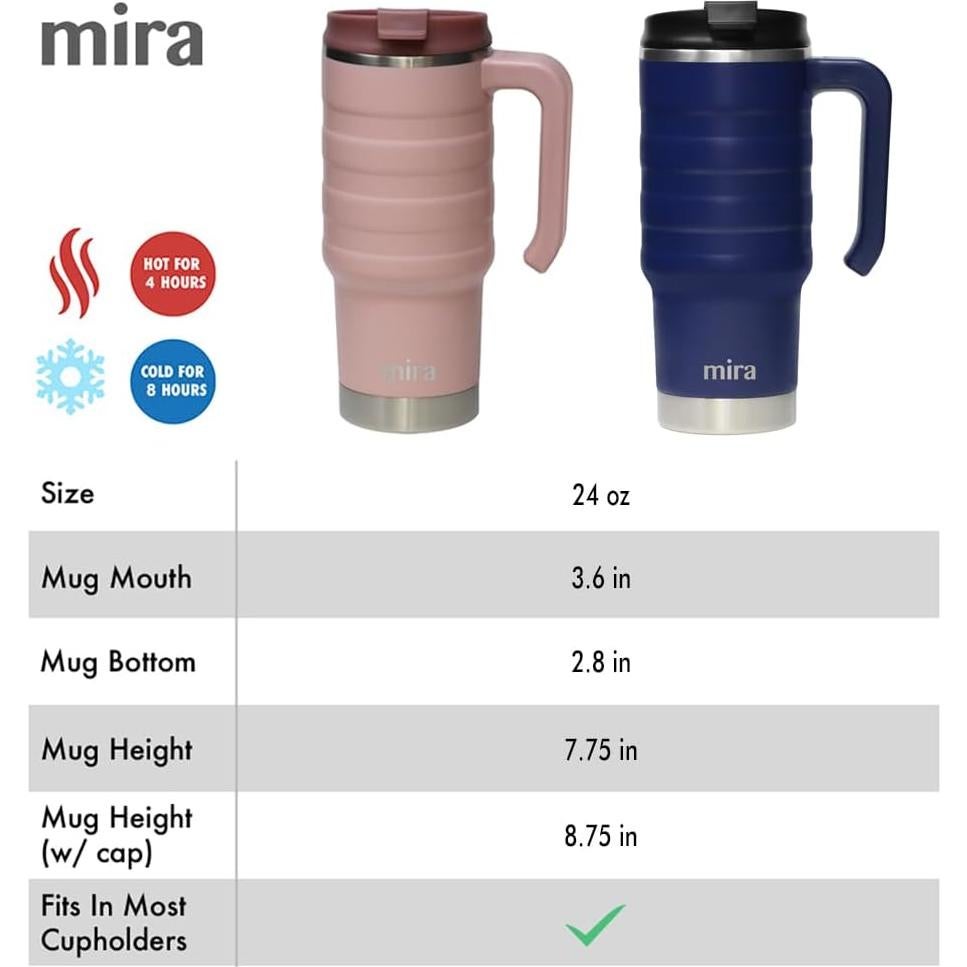 Taza de Viaje Aislada MIRA 24 oz Acero Inoxidable Punch