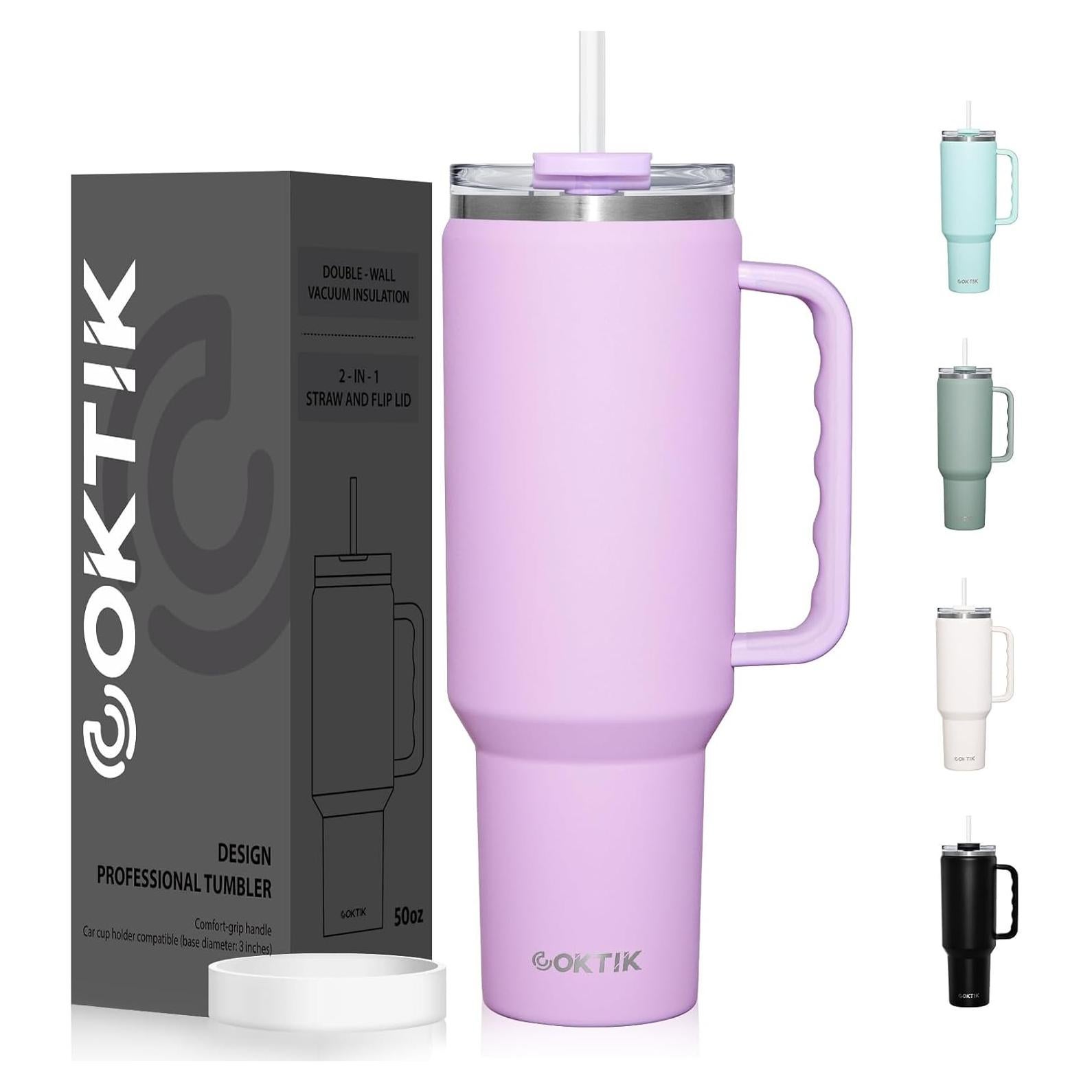 Taza de viaje COKTIK 50oz acero inoxidable a prueba de fugas