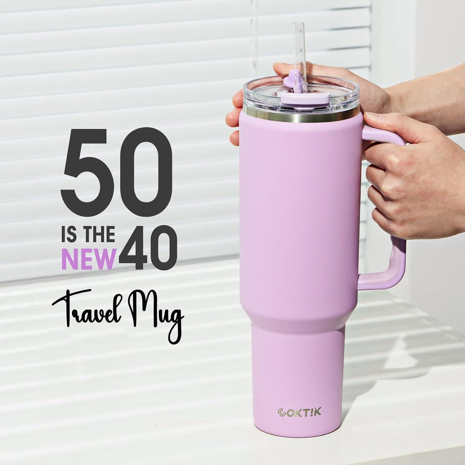 Taza de viaje COKTIK 50oz acero inoxidable a prueba de fugas