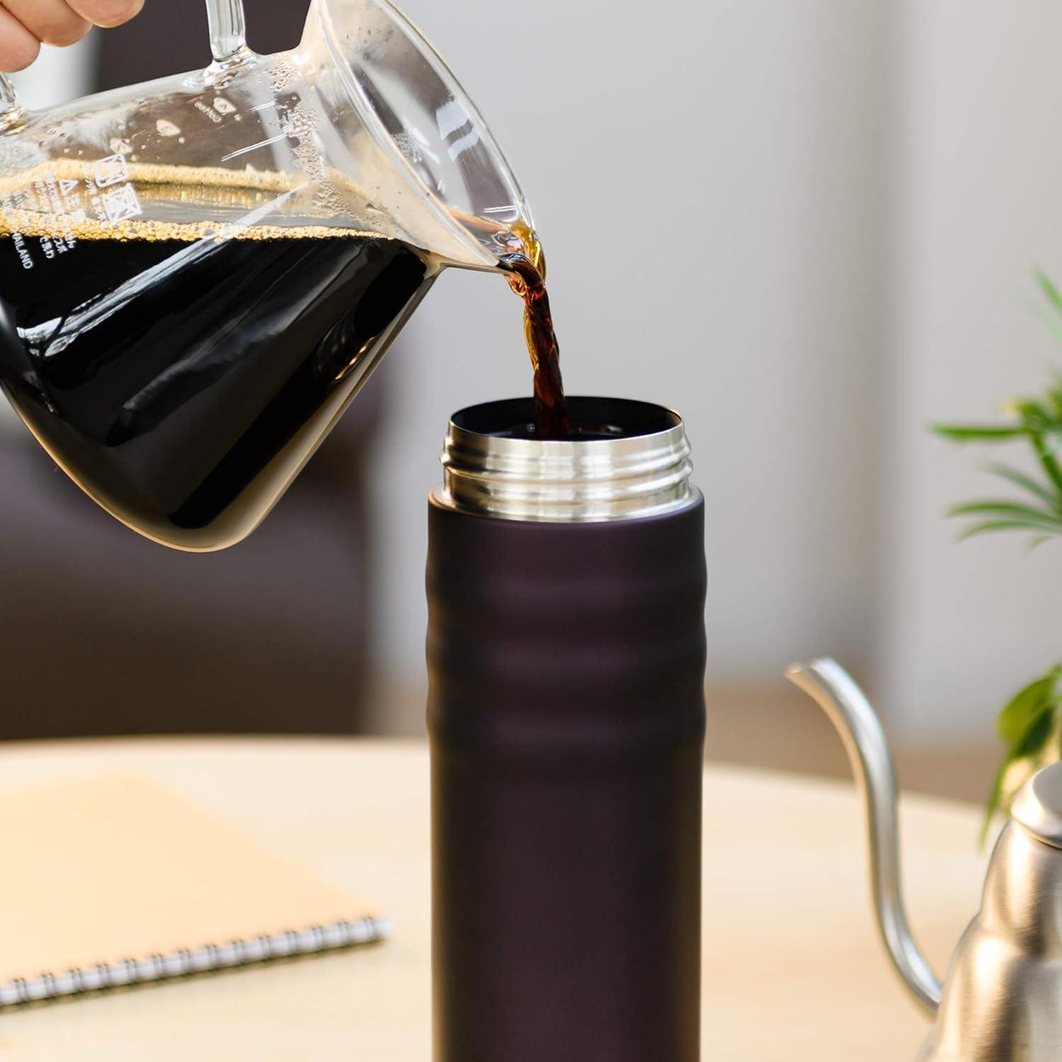 Taza de Viaje Kyocera Giratoria 500ml Acero Inoxidable Negro