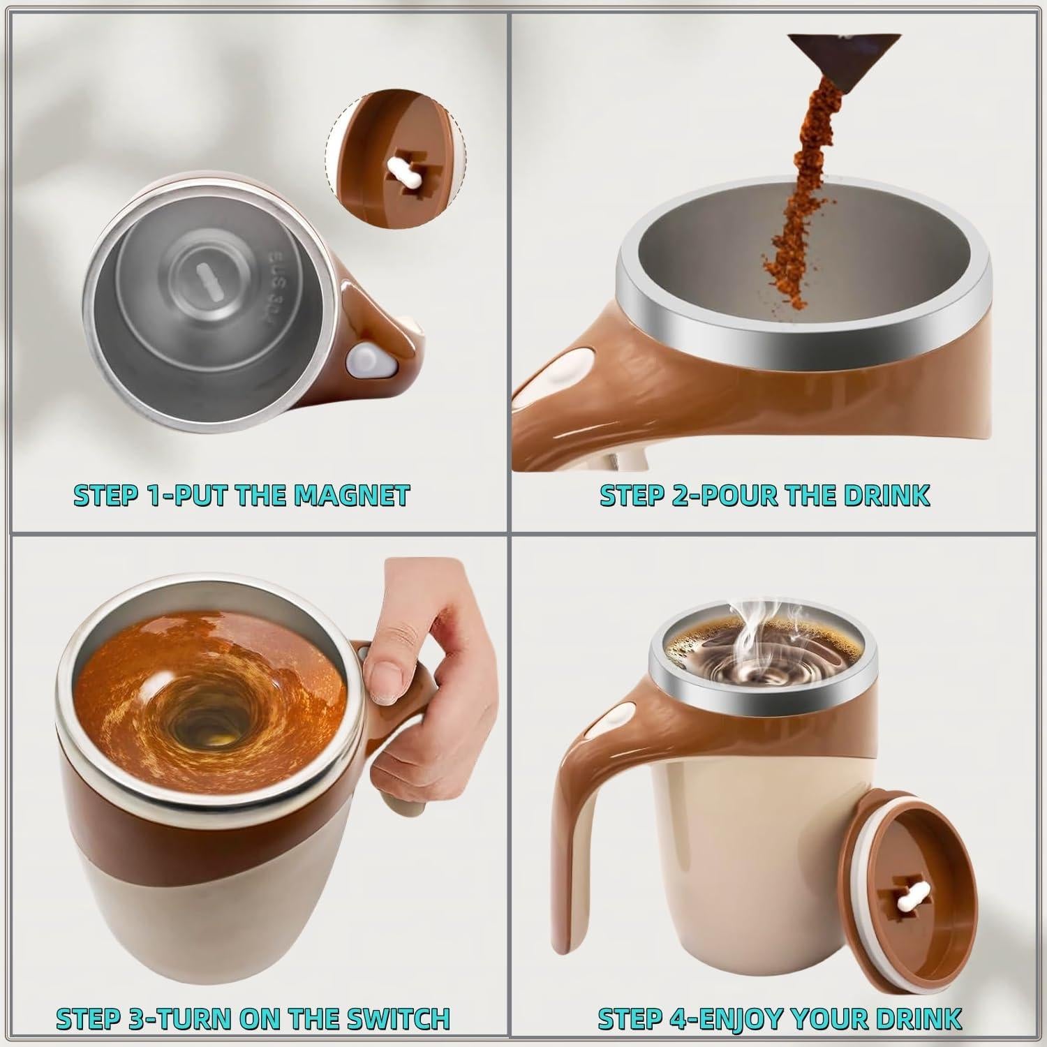 Taza Mezcladora Automática TENDERU LJG-001 Acero Inoxidable 380ml