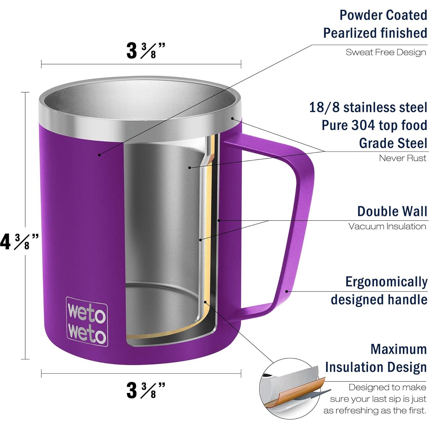 Taza de Café Aislada WETOWETO 396.9 ml Color Púrpura