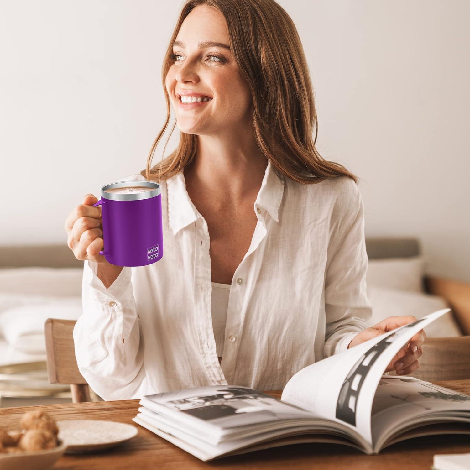 Taza de Café Aislada WETOWETO 396.9 ml Color Púrpura