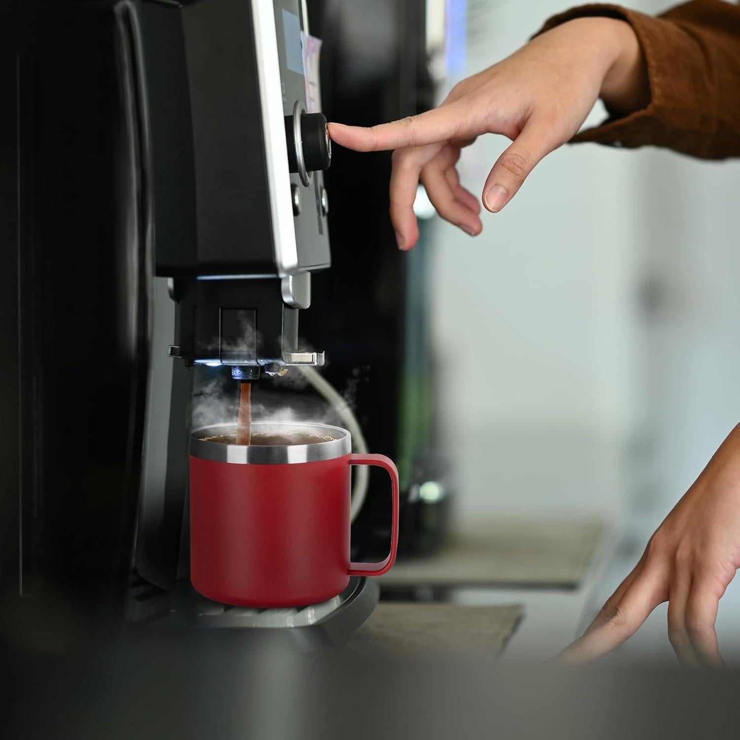 Taza de Café Aislada VEGOND 414 ml Acero Inoxidable Roja