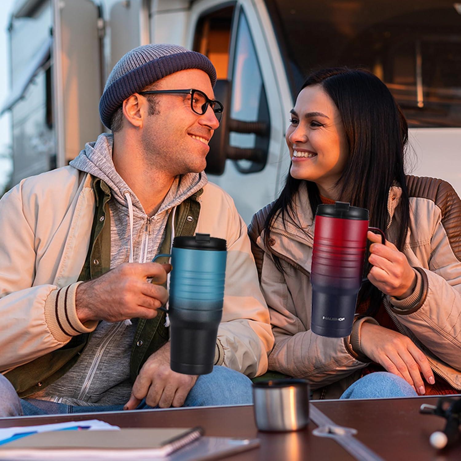 Taza de Viaje HAUSHOF 24 oz Acero Inoxidable Aislada