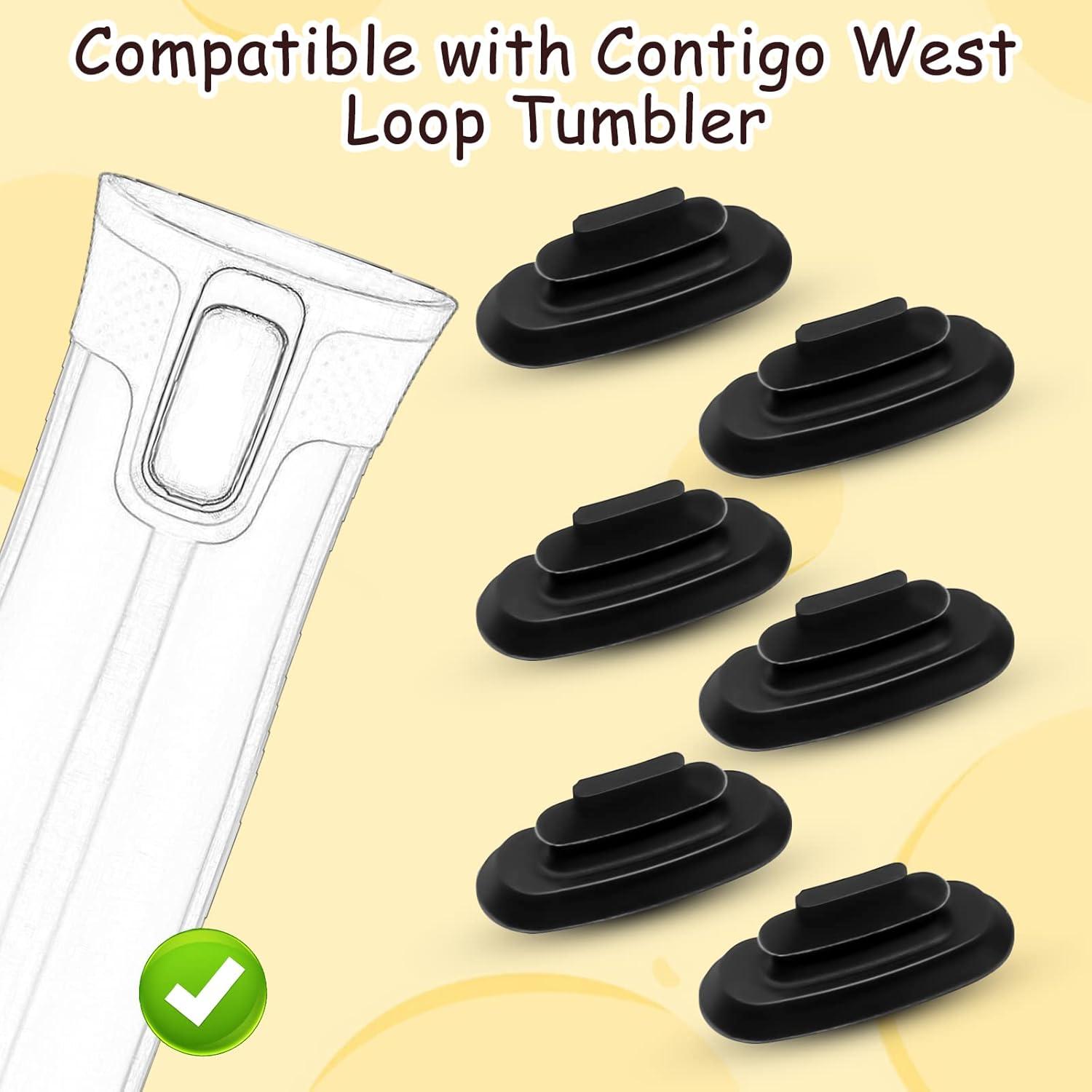 6 Tapones de Goma para Taza Contigo West Loop - Silicona Negra