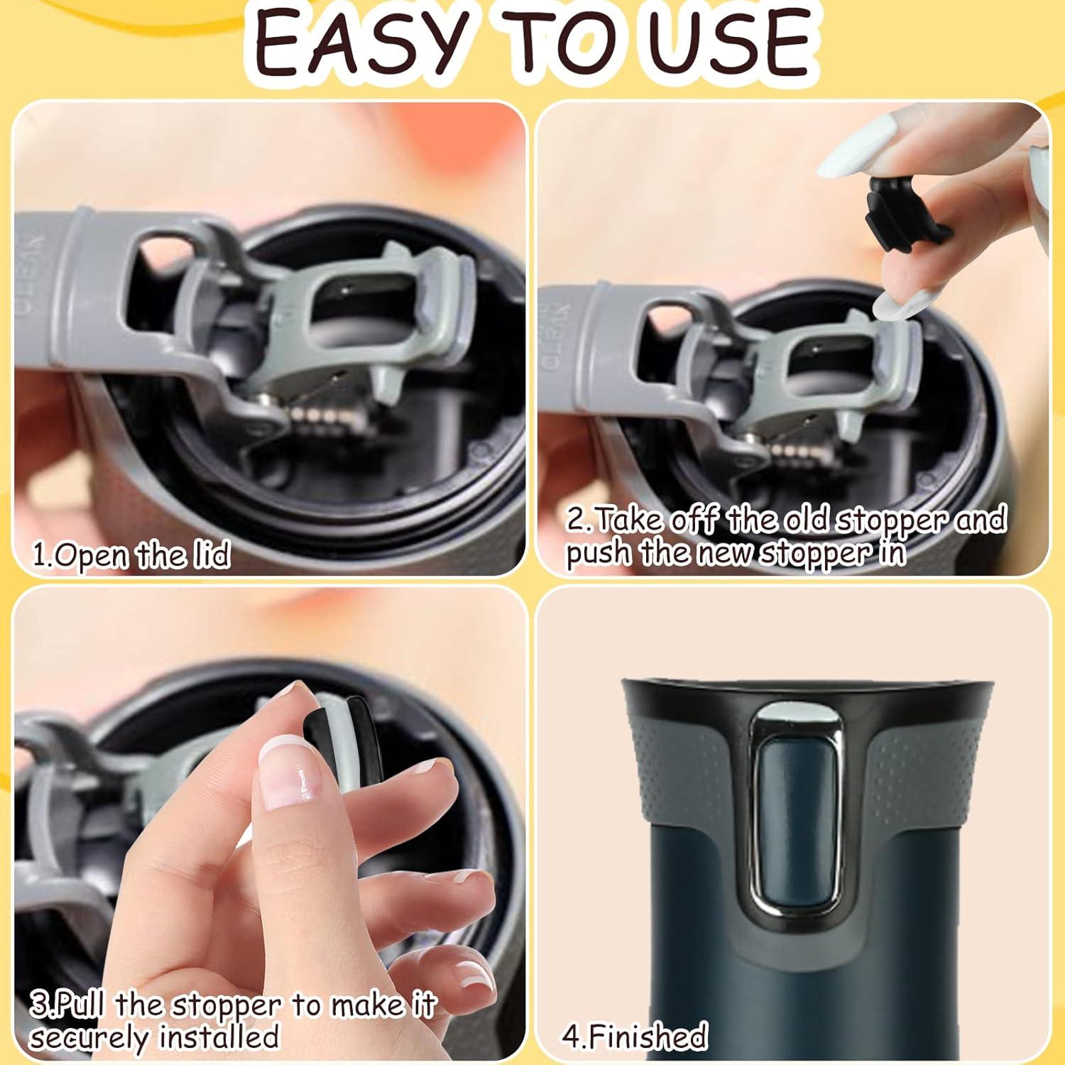 6 Tapones de Goma para Taza Contigo West Loop - Silicona Negra