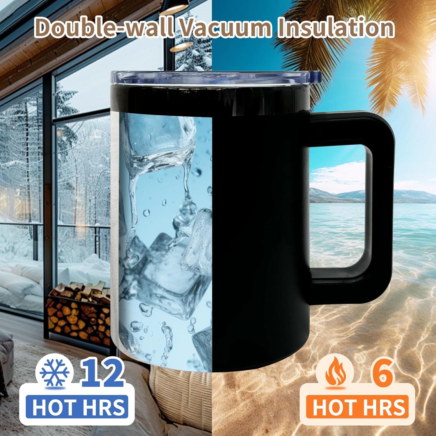 Taza de Café Aislada FunTrans 10 oz Acero Inoxidable Negro