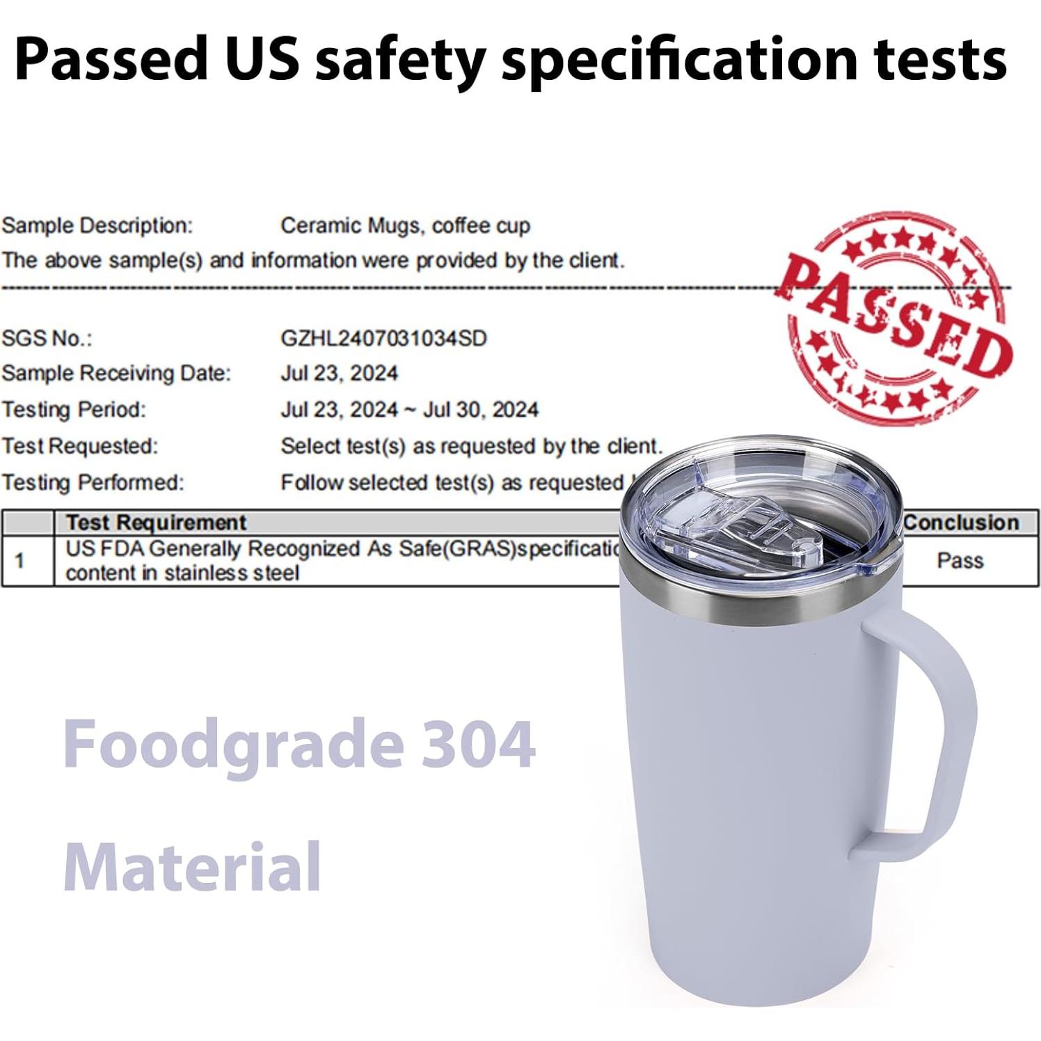 Taza de Café Aislada MEBRUDY 560ml con Tapa y Asa Púrpura