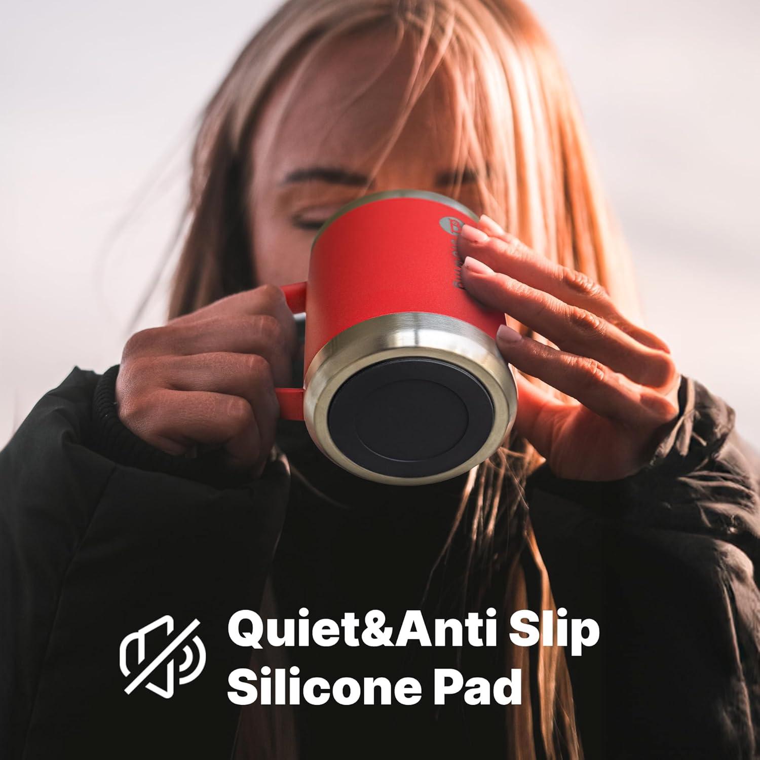 Taza de café aislada Bluwing 12 oz púrpura con tapa