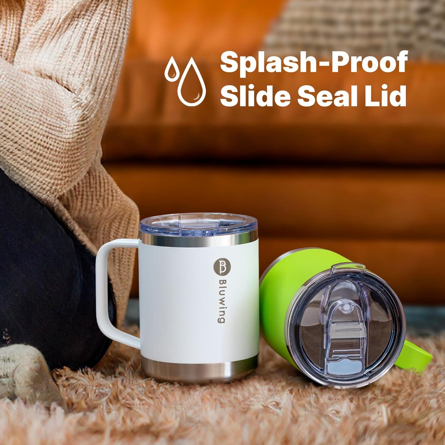 Taza de café aislada Bluwing 12 oz púrpura con tapa