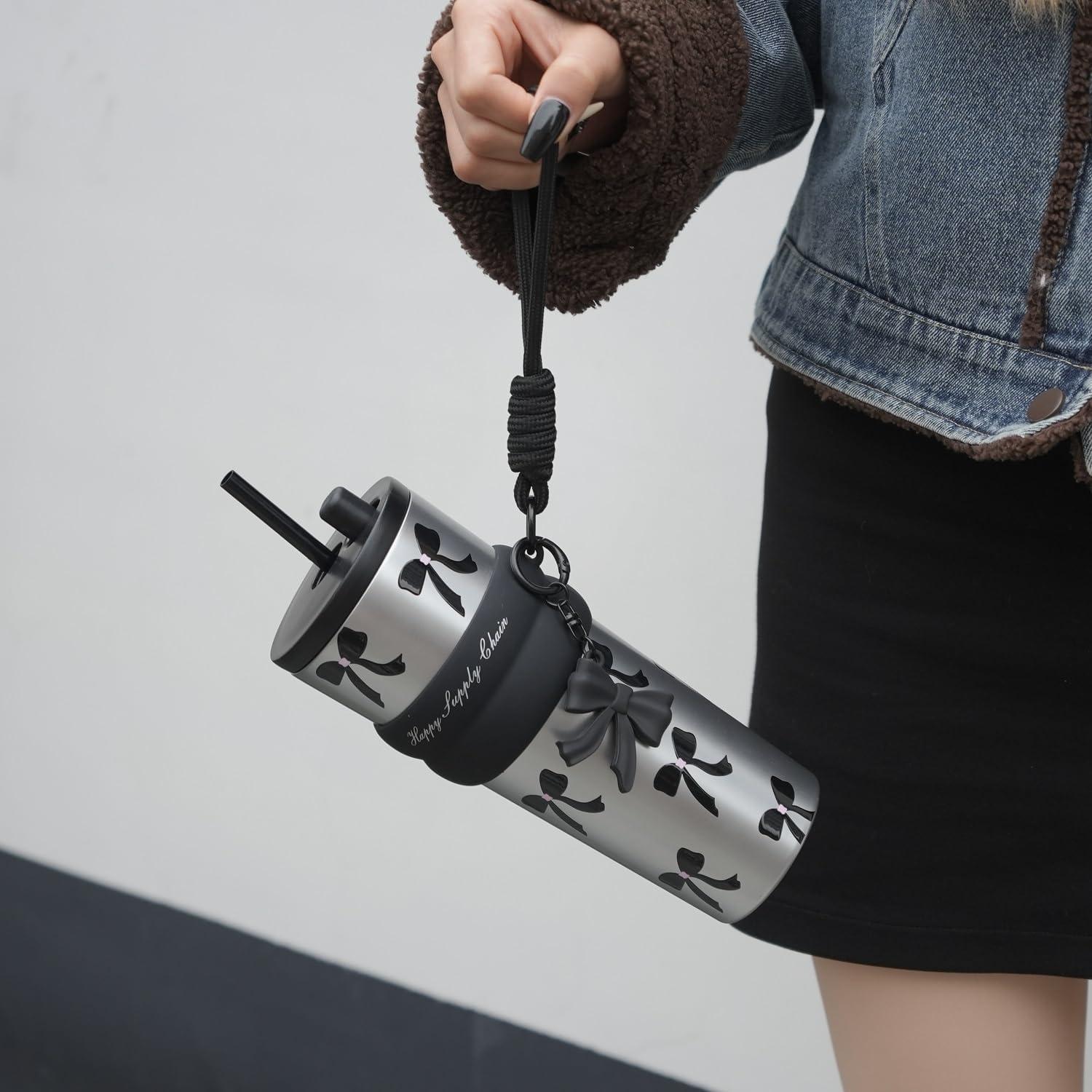 Taza de Acero Inoxidable 24 oz SDGA+ con Tapa y Pajilla