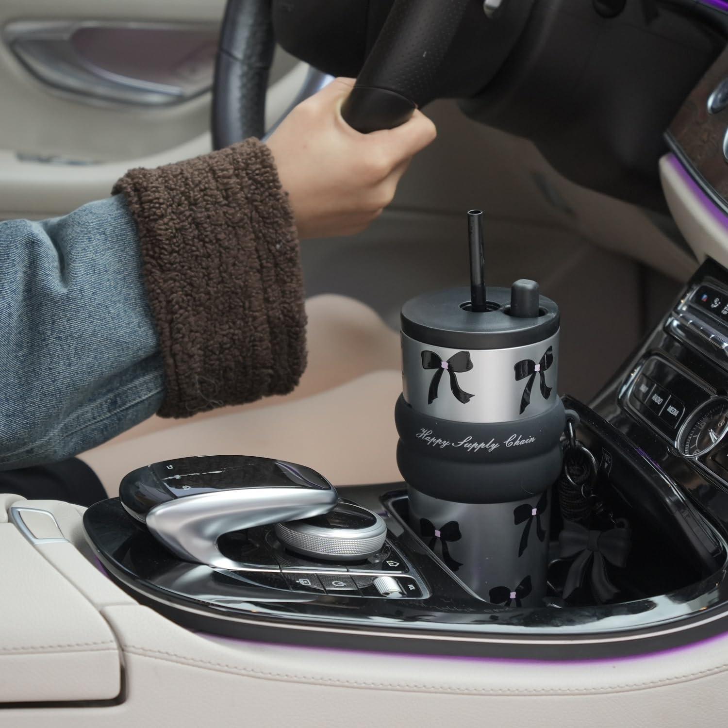 Taza de Acero Inoxidable 24 oz SDGA+ con Tapa y Pajilla