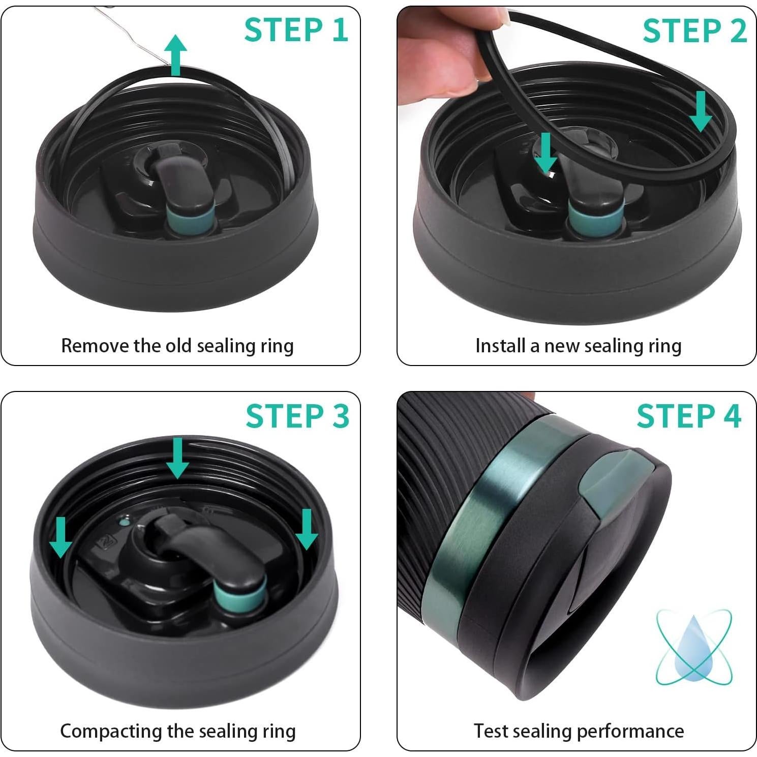 6 Juntas de Reemplazo Silicona Contigo Snapseal 16oz y 20oz