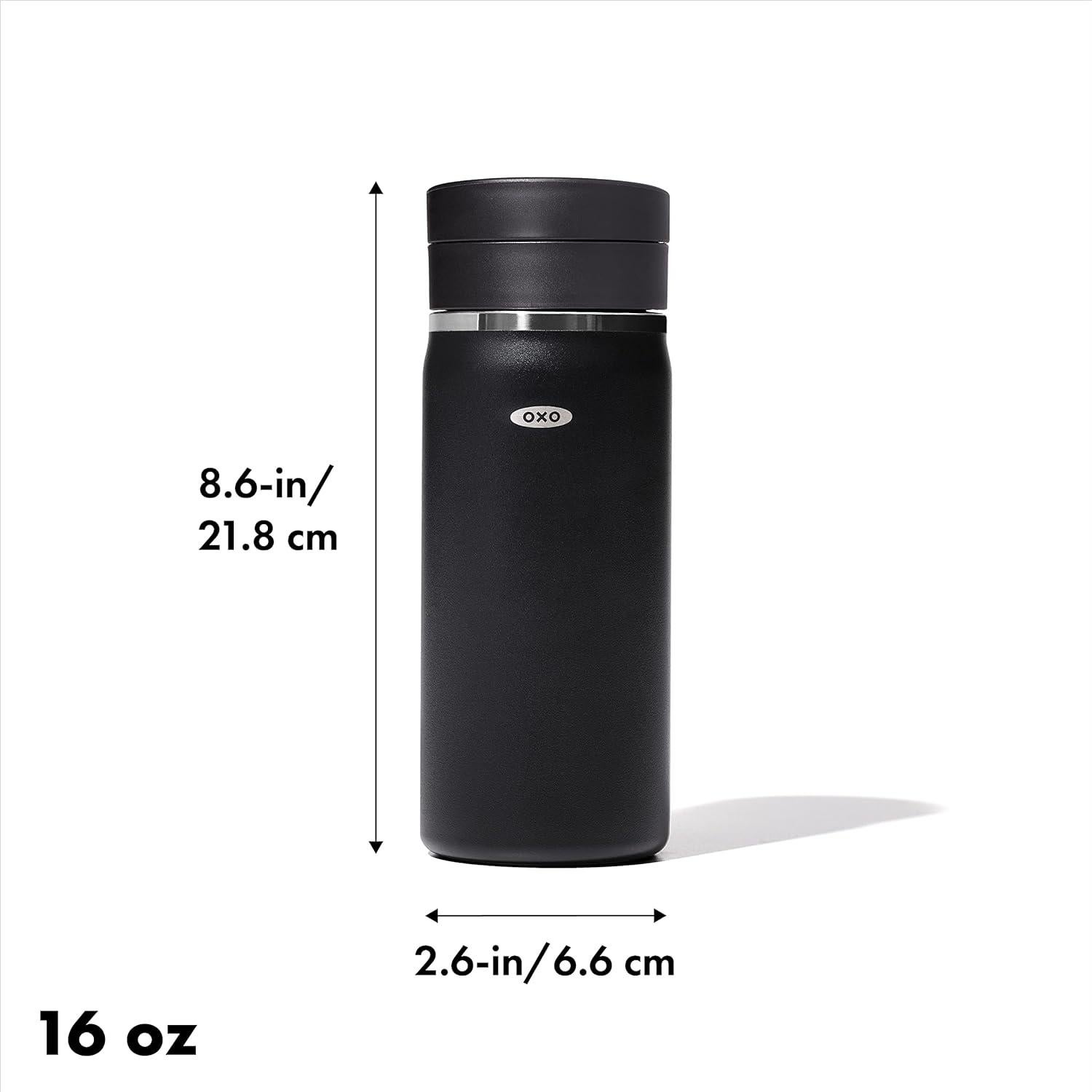 Taza Térmica OXO 473ml Acero Inoxidable Onyx con Tapa