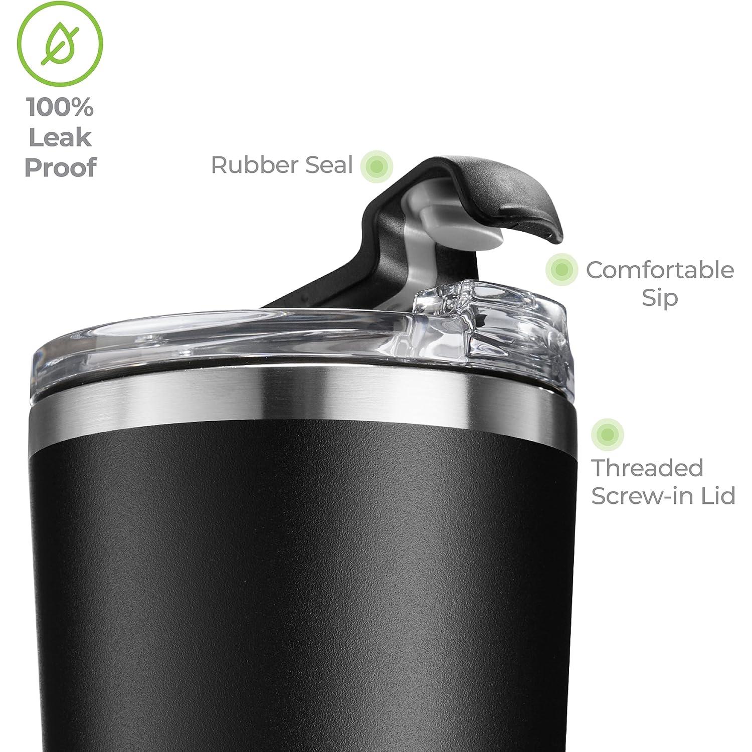 Vaso Aislado SIPX 22oz Negro - Acero Inoxidable Reutilizable